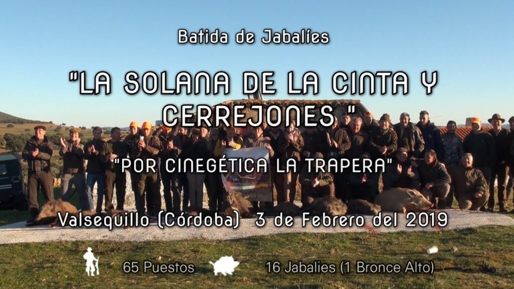 BATIDA DE JABALÍES EN  LA SOLANA DE LA CINTA Y EL CERREJONES  Día 3 Febrero del 2019