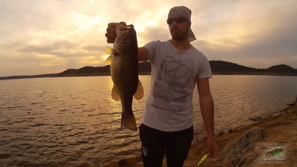 Black Bass desde orilla a finales de invierno