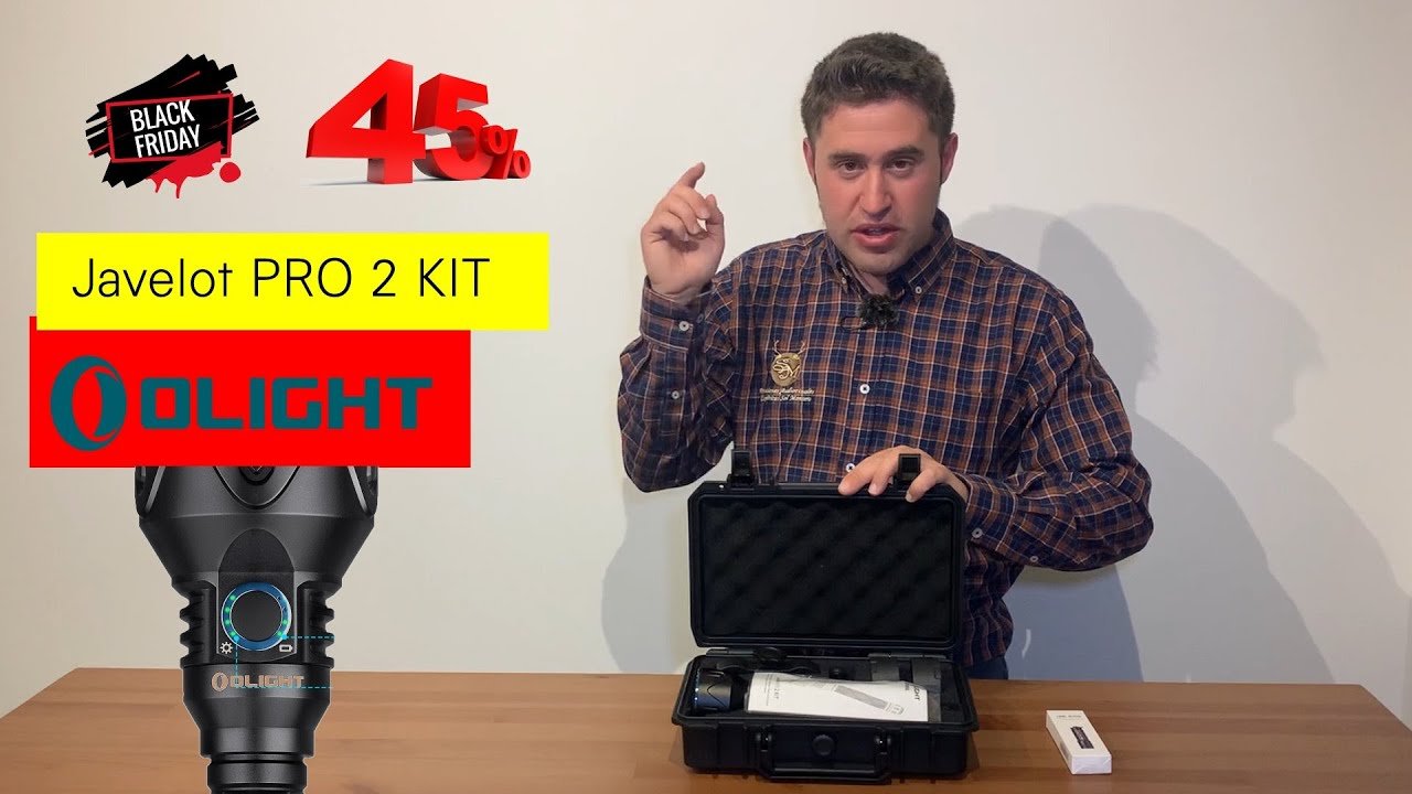 LINTERNA OLIGHT JAVELOT PRO 2  KIT CON DESCUENTO DEL  45 % (Potente  Linterna Táctica para caza)