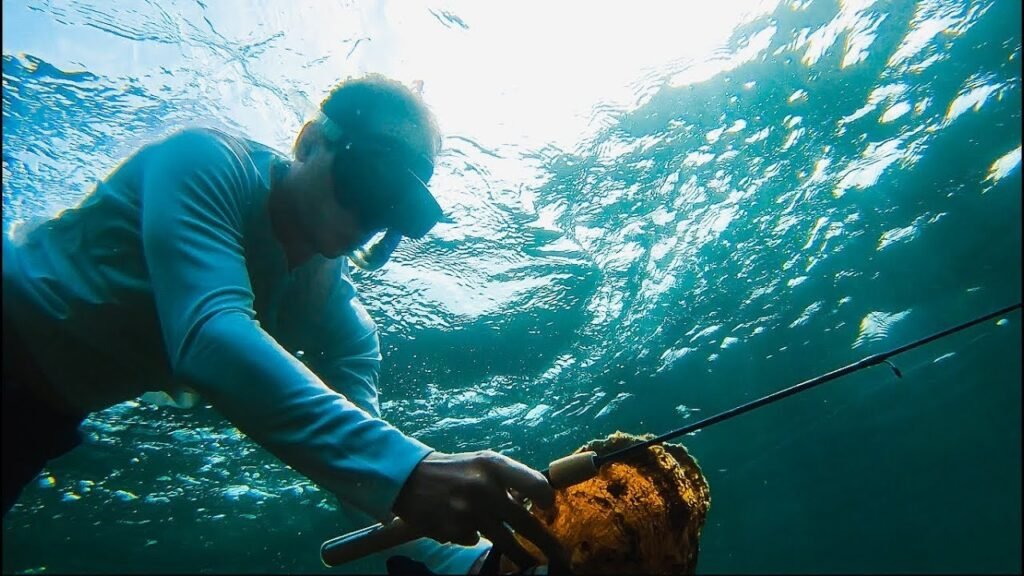 RETO pesca con CAÑA BAJO el AGUA (encontramos MOLUSCO GIGANTE) | Lured Vlog 96